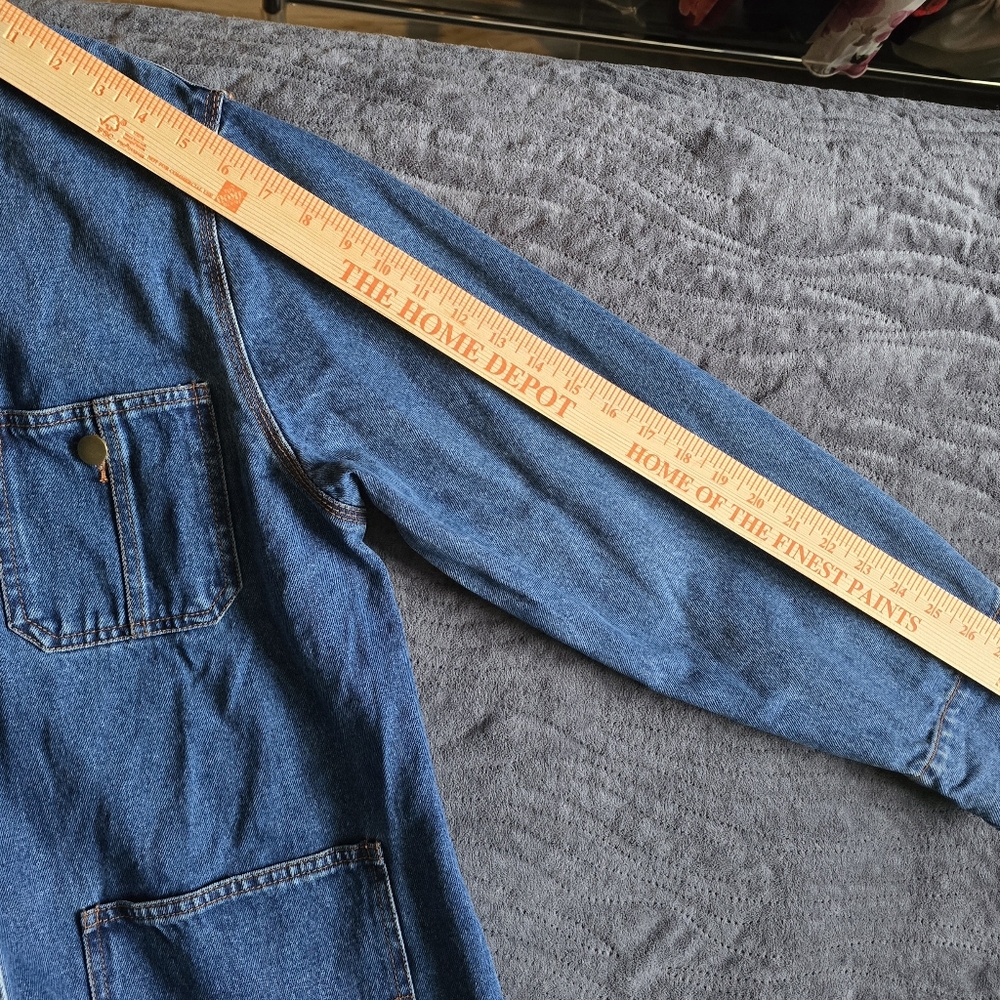 VINTAGE 90s Outbrook CHORE/BARNCOAT Blue Denim Corduroy  Utility Jacket L - Picture 13 of 14